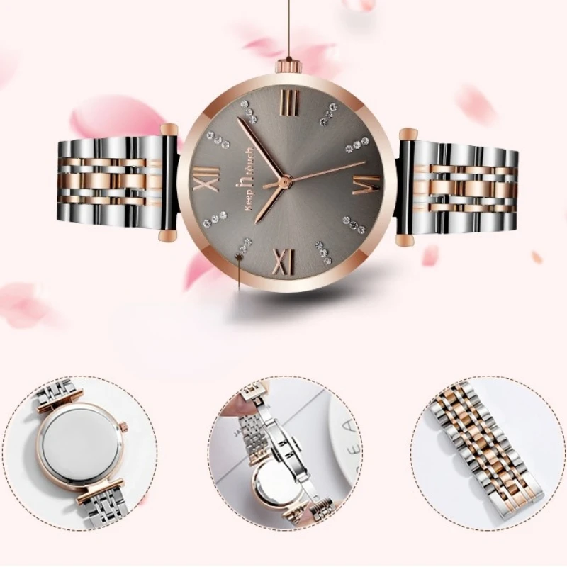 Ladies Luxury waterproof Watches Quartz for Promotion Gift Women Stainless Steel Wristwatch Custom