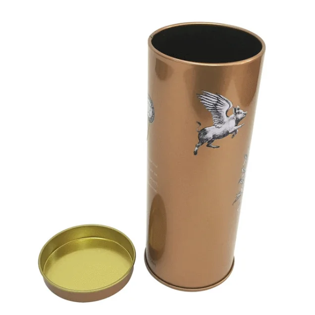 Круглая пустая металлическая кофейная жестяная коробка для чая