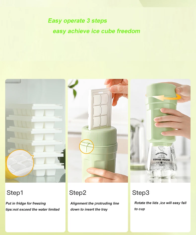 New Launched Eco Plastic Rotating Ice Cup Individual Ice Tray Model Rotate to Make Ice Cubes