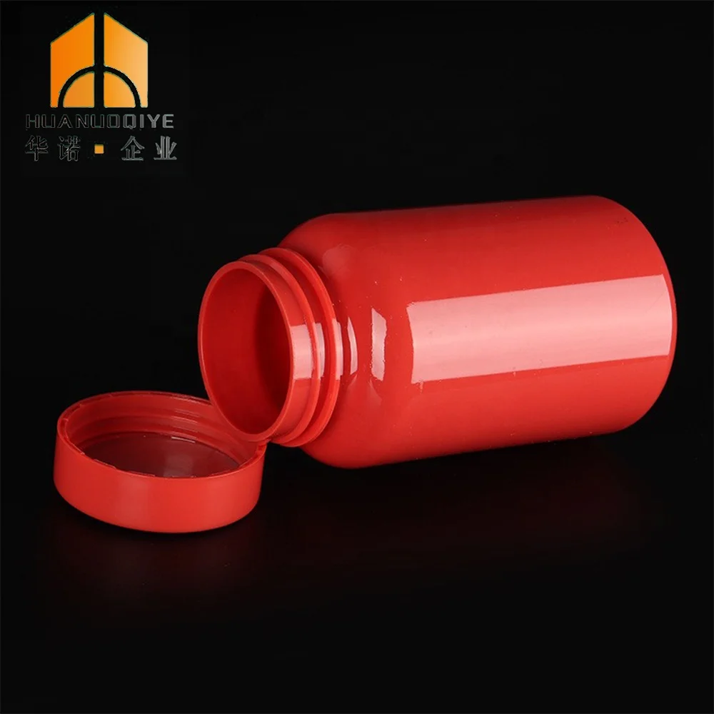 OEM 225ml Yellow Red Pink Pet Health Care Plastic Medicine Capsule Vitamin Bottle with Plastic CRC Cap