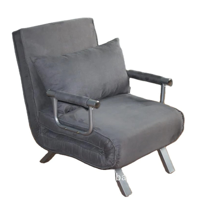 Modern Single Arm Chair for Living Room Full Metal Structure Sofa Bed with Foam Recliner & Sleeper Features Single Seat Couch