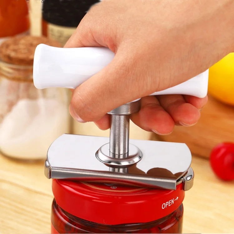 High-quality easy to grip good hands-free hands-free easy to unscrew manual screw seal  adjustable white can opener