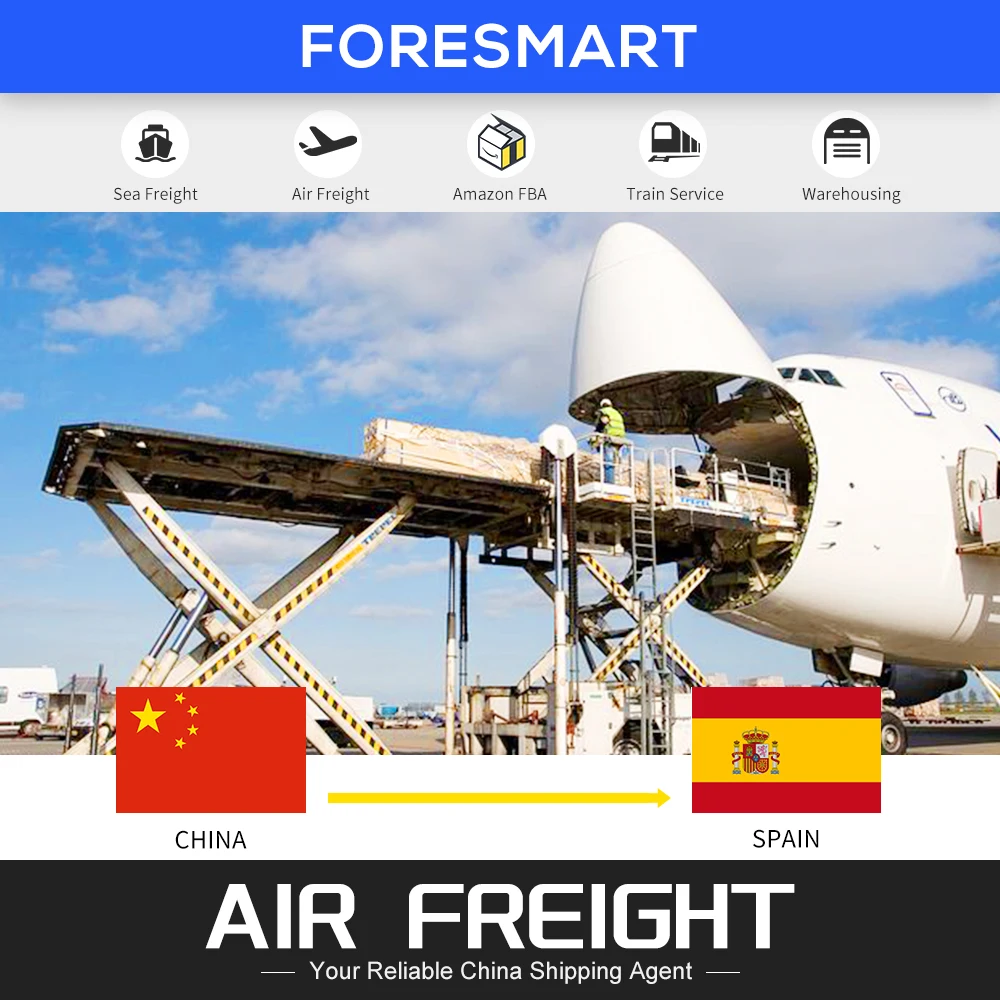 China to Spain international air cargo freight forwarder shipping cost to door logistics delivery agent