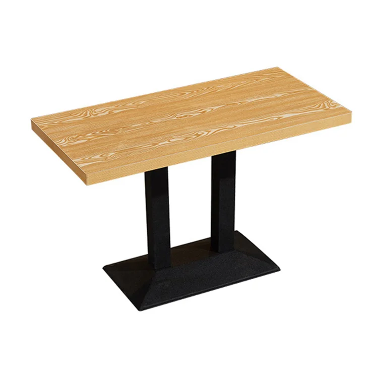Столовый обеденный стол для сотрудников обеденный стол деревянный обеденный стол с металлической основой (1600168405380)