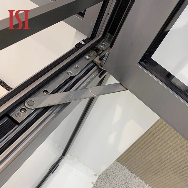 Tengying Modern External Aluminum Thermal Casement Window Windproof Outward Secure Casement Window with guard rails for Balcony