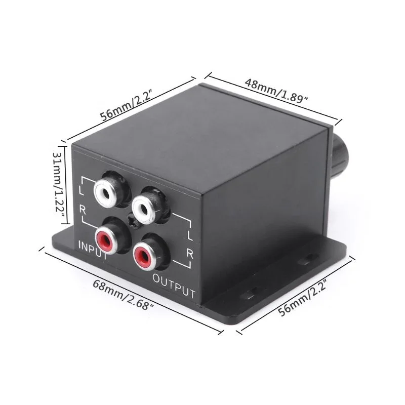 68x56x31mm Car Audio Regulator Amplifier Bass Subwoofer Stereo Equalizer Controller 4 RCA adjust amplifier Box power level Stere