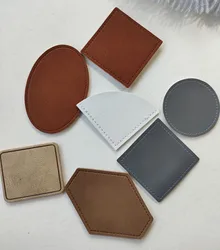 Factory wholesale custom blank leather clothing label  PU fake leather patch self-adhesive patch