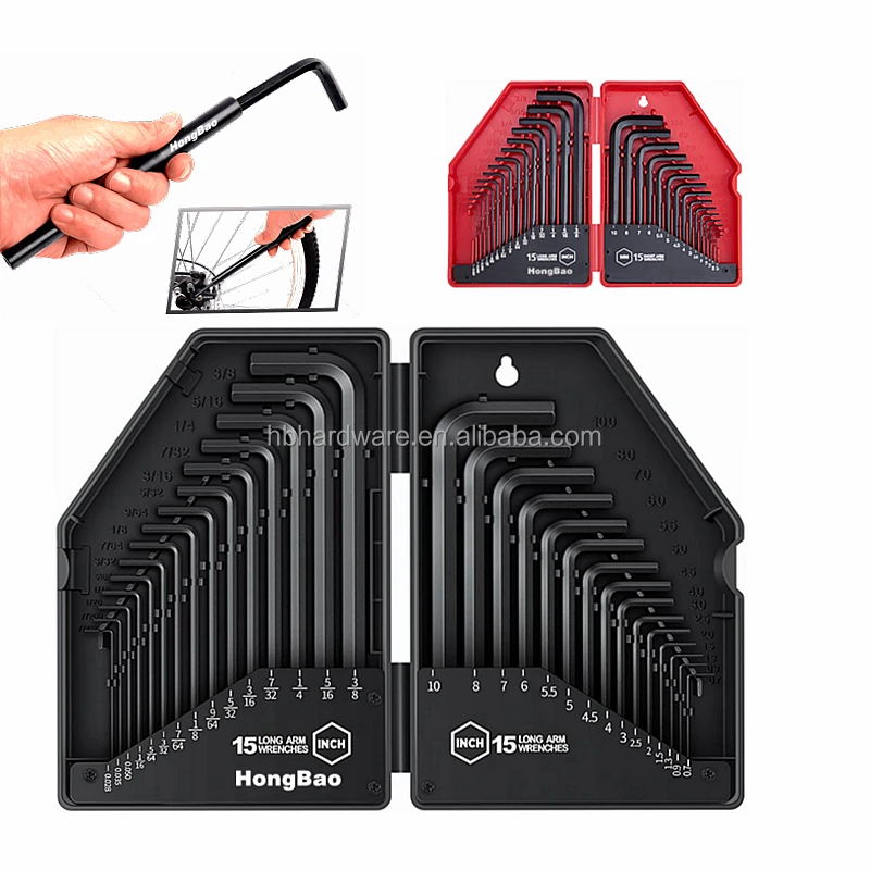 30 Piece Hex key Set Black Coated Torque Bar Extend Lengthen Rod Handle Allen Key Set Wrench Long Short SAE Metric Hex Key Set