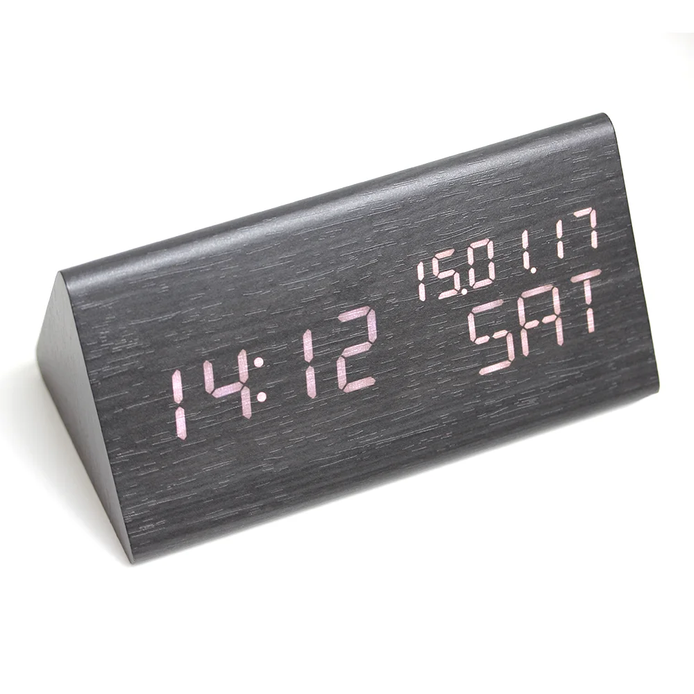 
Classic Triangle Desktop Lcd Display Multifunction Digital Clock 