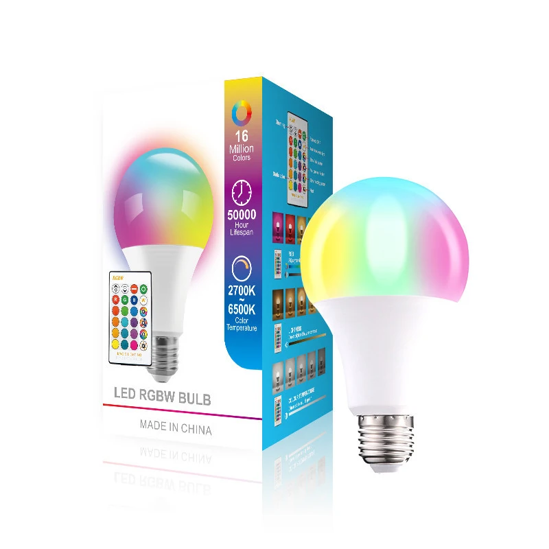 LED Smart Bulb RGB Color Changing Light RGBW Remote Control Led Bulb Light