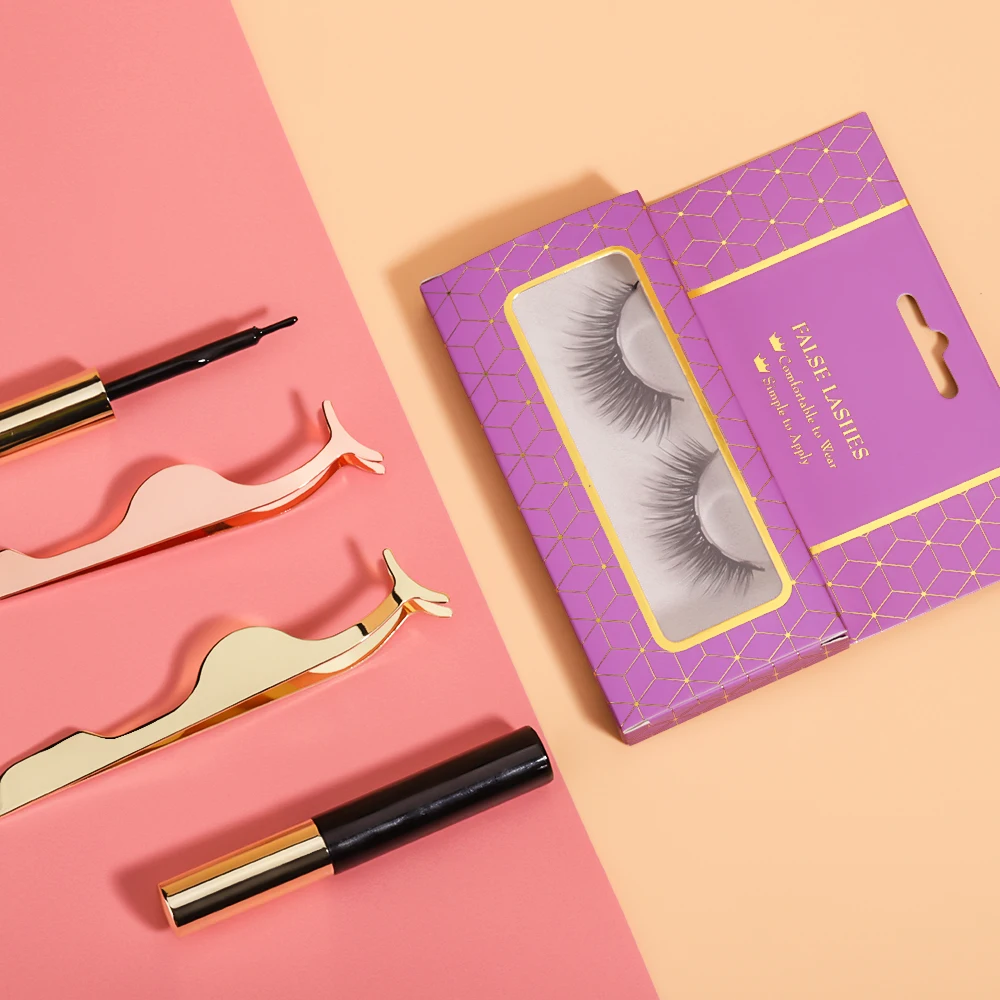 Private Label Magnetic Eye Lashes 5 Magnet Synthetic Magnetic Eyelashes With Eyeliner kit