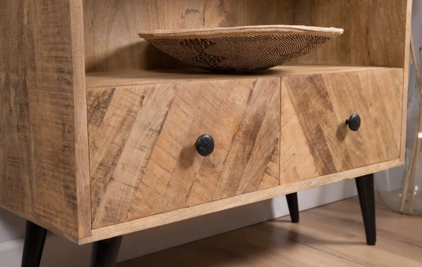 Industrial Tall Bookcase Indian Antique Rustic Mango Ara Parquetry Design Bookcase Bookshelf Jodhpur Vintage Solid Wood Bookcase