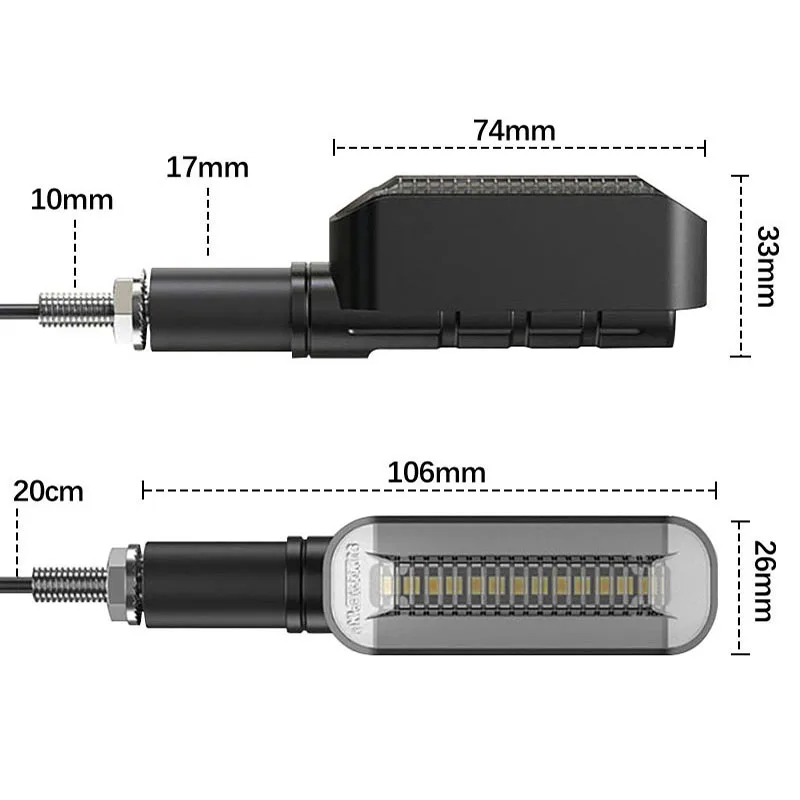 KEEN Universal Dual Colors Motorcycle LED Turn Signals Light Motorbike DRL Flow Turning Indicator Lamp 12V led