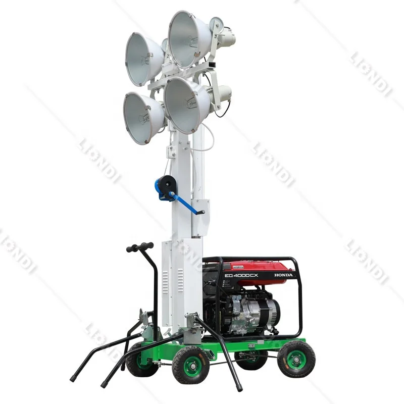 400w/1000W, metal halide lamp/LED lighting hydraulic high mast indoor and outdoor mobile 5 meters light tower