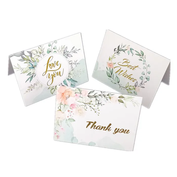 Wholesale Custom Coated Paper Gold Foil Business Thank You Card for Small Business