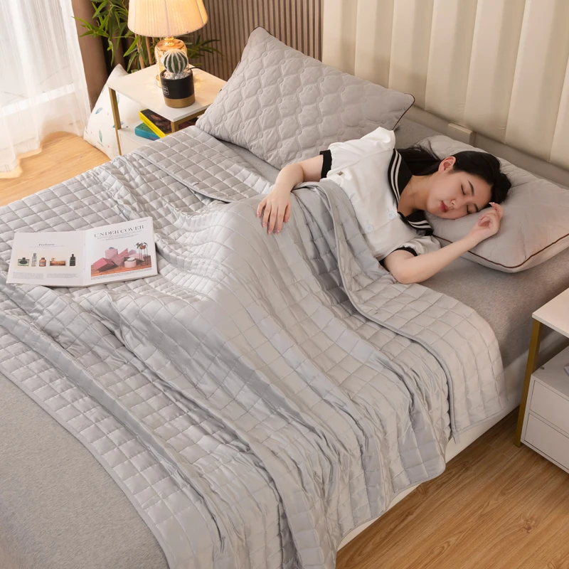 Утяжеленное бамбуковое одеяло для снятия симптомов бессонницы аутизма депрессии стресса тревоги охлаждения