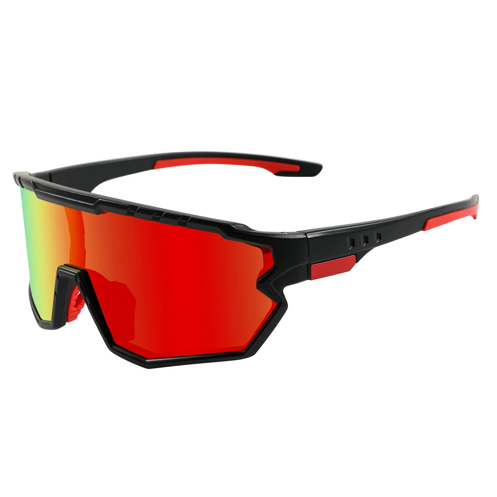 TR90 Frame Polarized Sports Sunglasses with Custom Blue PC Lens Cycling Goggles for Outdoor Activities White Sports Glasses