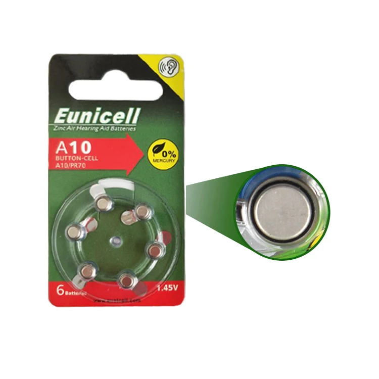 Super Eunicell  A13 PR48 1.5V Hearing Aid Battery Size 13  In Blister Card