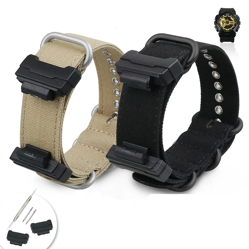 LAIHE Cinturino in Nylon Watch Band for Casio Canvas Nylon Loop Replacement Watch Strap