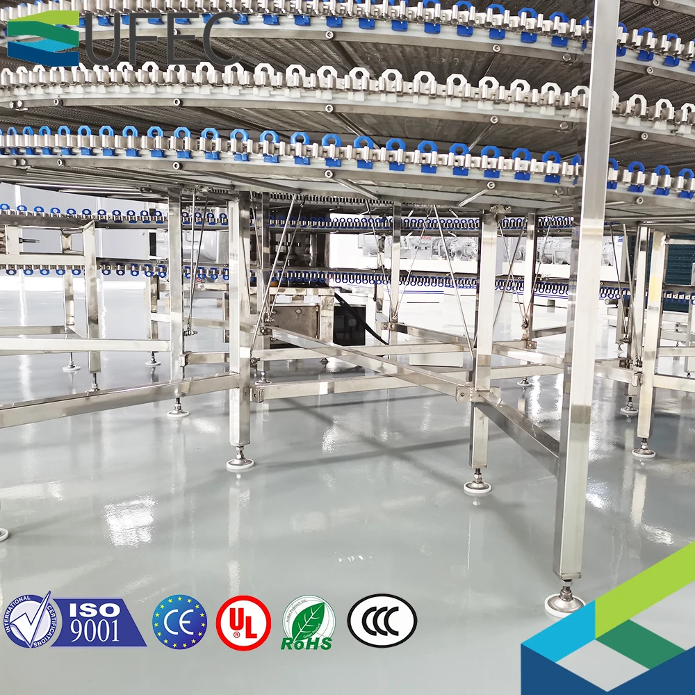 Individual Quick Freezing Equipment Freezing Tunnel IQF Single Drum Spiral Freezer for flour meat and seafood