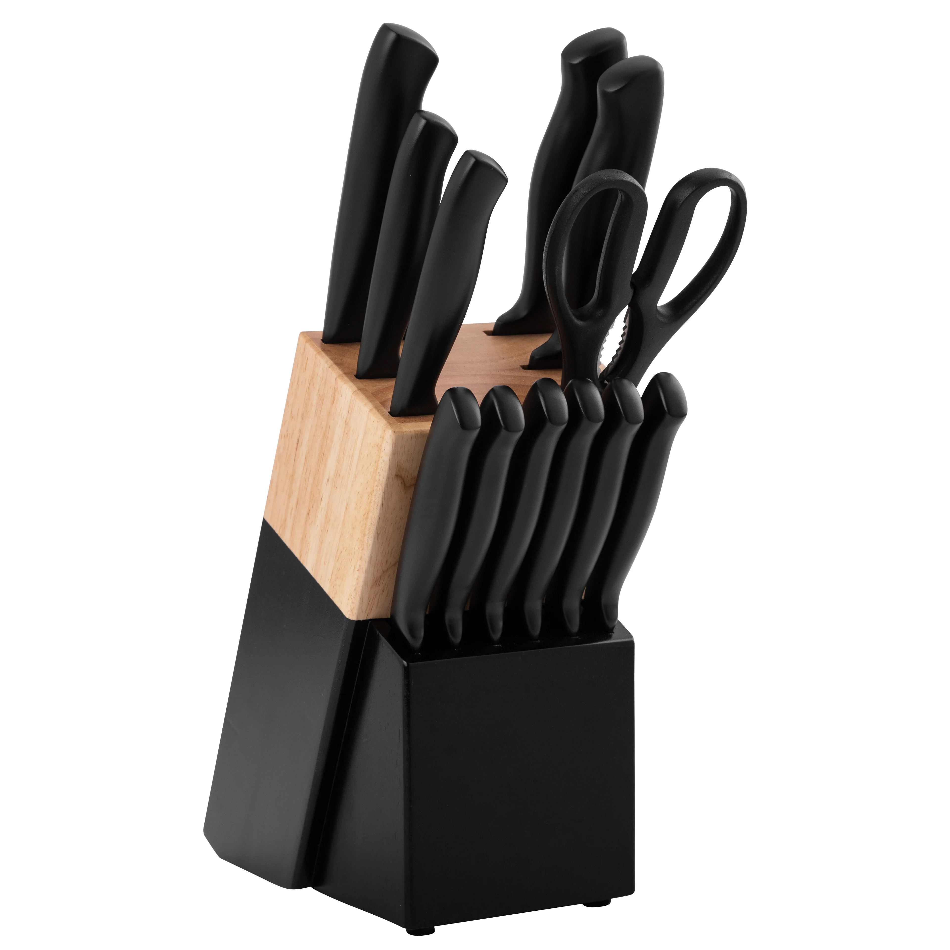 13 Pieces Kitchen Knives Stainless Steel Handle Built-In Sharpener Chef Kitchen Knife Set With Block Stand