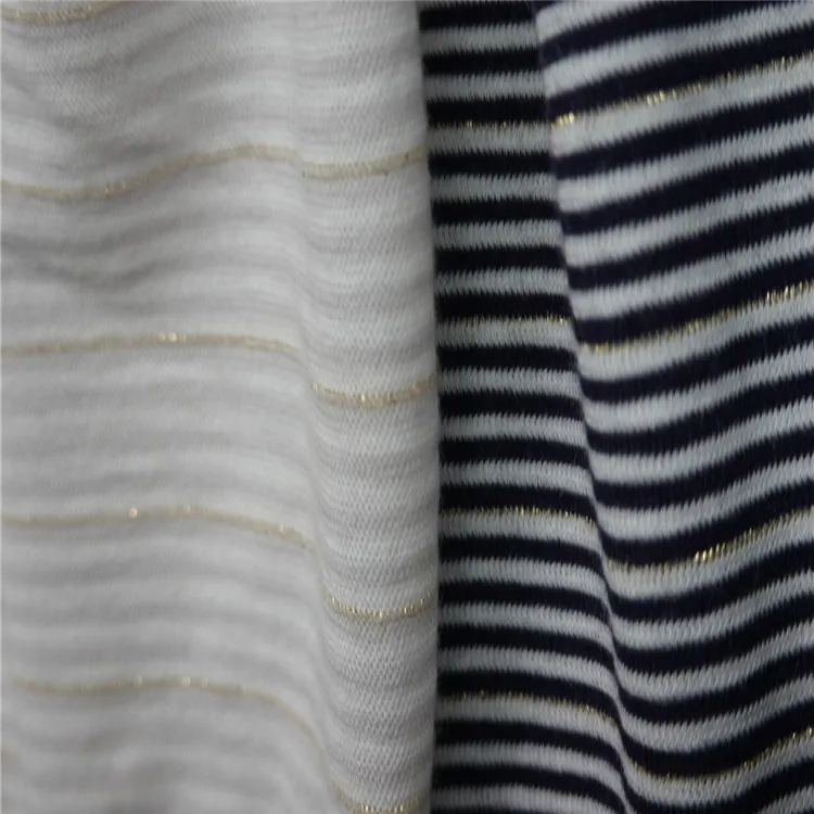 Хлопковая полосатая трикотажная ткань с