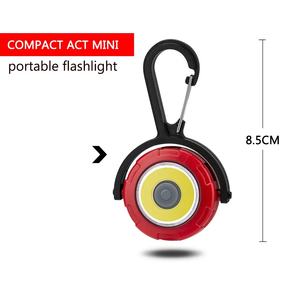 Mini Flashlight Carabiner Light 3 Lighting Modes LED Flashlights Backpack Torch Keychain Lantern