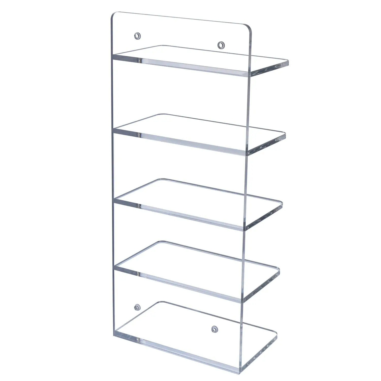 Premium 5-Tier Clear Acrylic Sunglasses Holder Rack Wall-Mounted Eye Glasses Shelf for Retail Eyewear Showcase Storage Organizer
