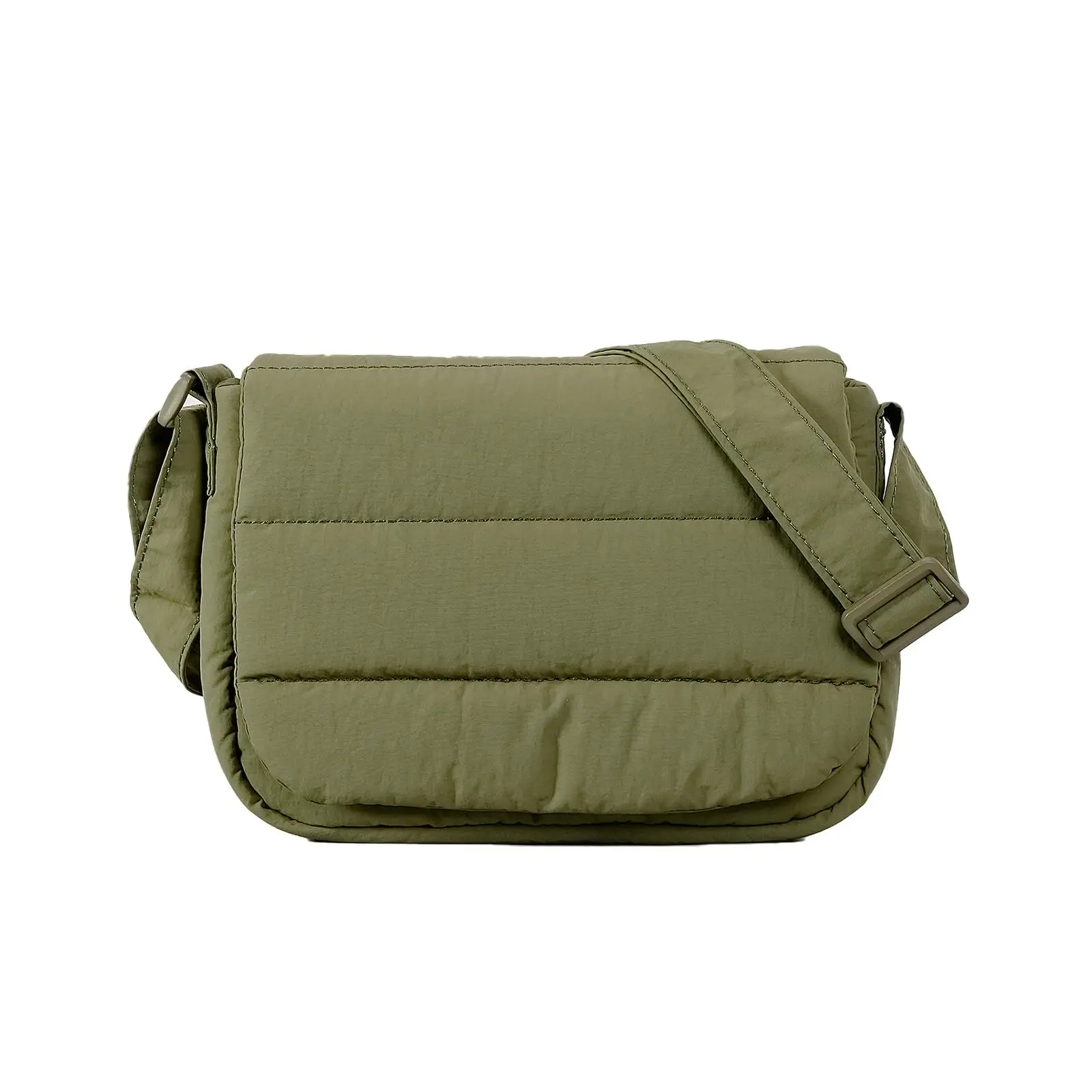 Custom Logo Quilted Padded Shoulder Bag Soft Handbag Ladies Small Purse Nylon Puffer Sling Bag