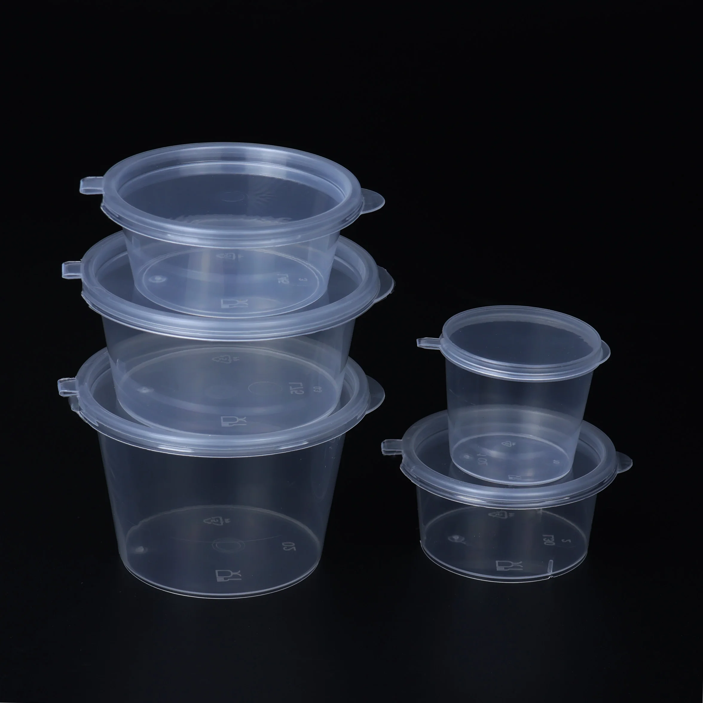 1oz Small Panties Sauce Dthong Underwearic Container Cup P1 Clear Base Food Plastic with Lids Classic Yiqiang or OEM 1000pcs/ctn
