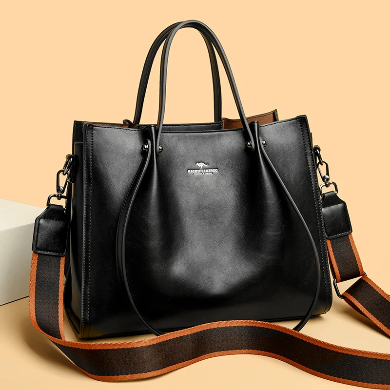 antique artificial leather large capacity bag for women stock wholesale big tote bag made of high quality PU leather