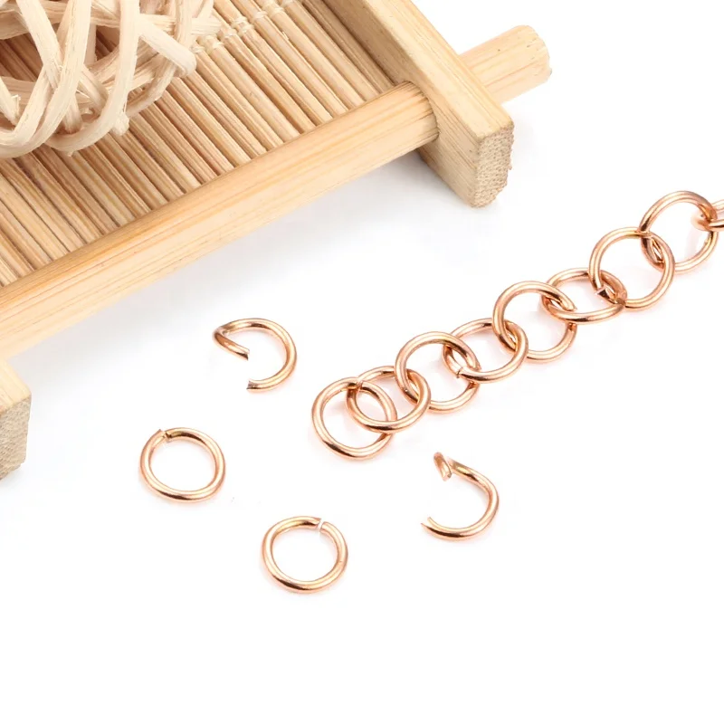 200pcs/lot Rose Gold Stainless Steel Open Jump Rings Split Rings Connectors For DIY Jewelry Findings Making