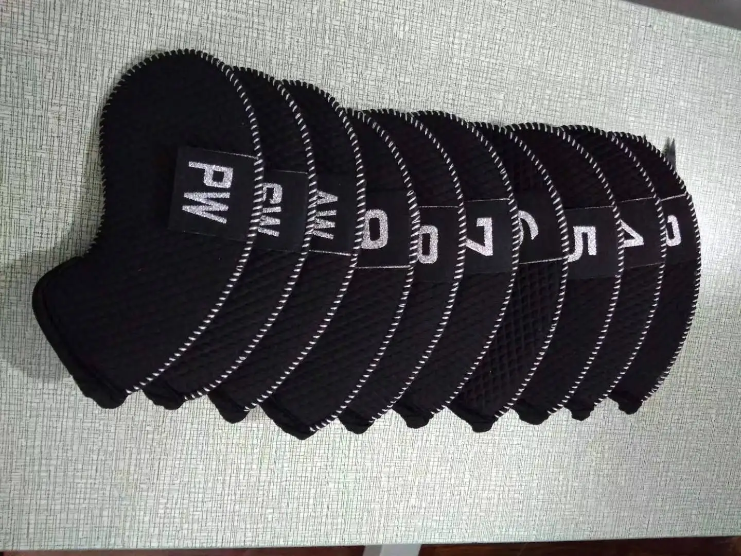 10pcs/set Custom Golf Cover 4,5,6,7,8,9,A,S, P, X Neoprene Fabric Iron Headcover Driving Fabric Iron Cover Golf