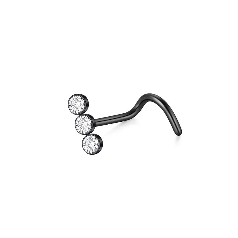 High Quality Body Piercing Geometric Fake Nose Ring Stainless Steel Creative Diamond Nose Clip Women