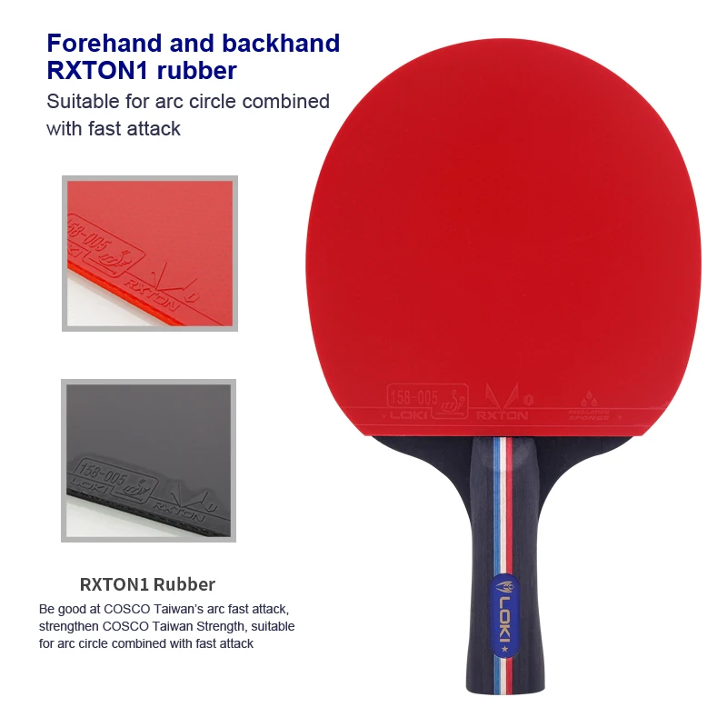 Loki KX1 Table Tennis Racket Set Hot Sale Daily Training Customizable Carbon Blade ITTF Rubber Table Tennis Set