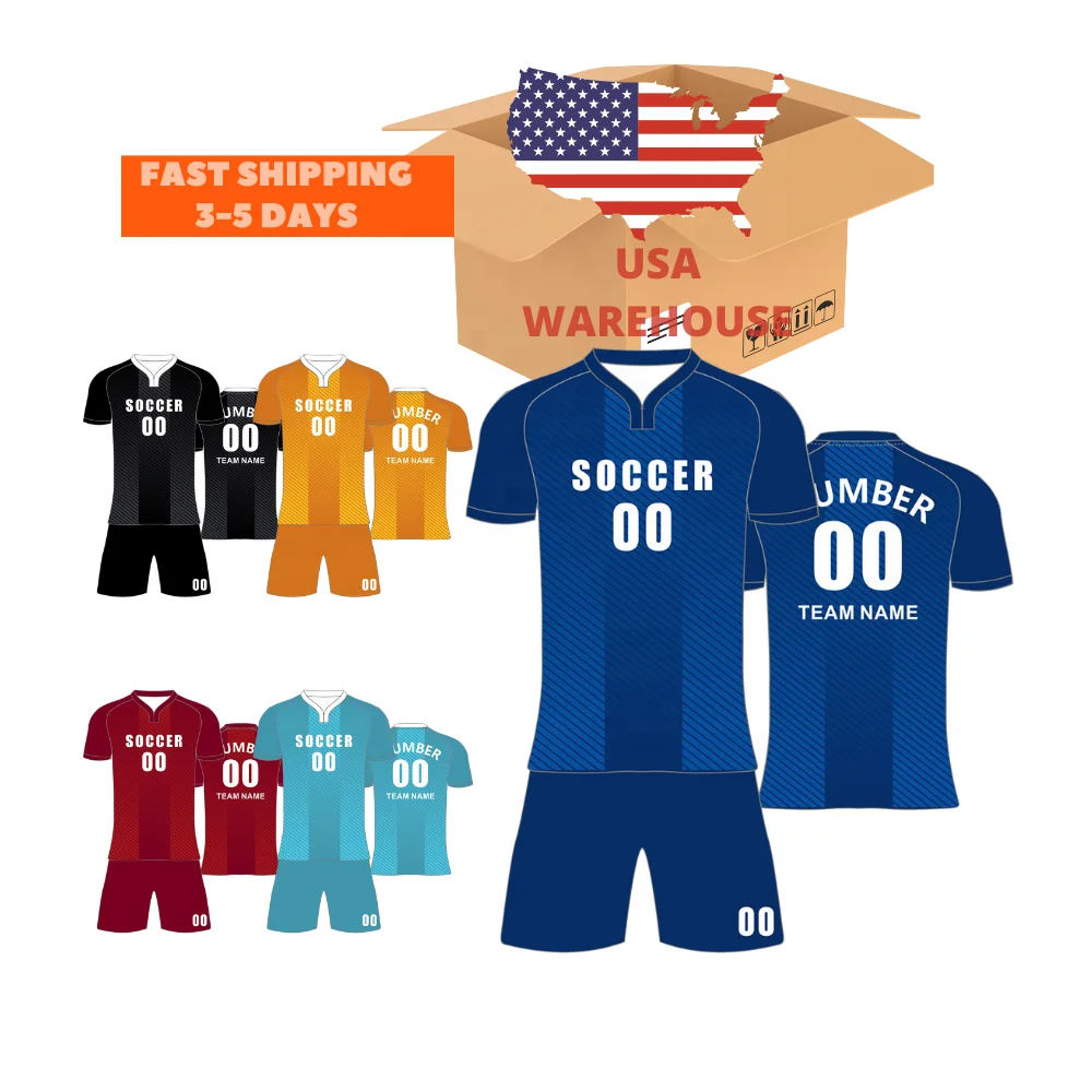 Custom Unisex High Quality LOGO hot pressing Quick Dry Football Jersey Soccer jersey