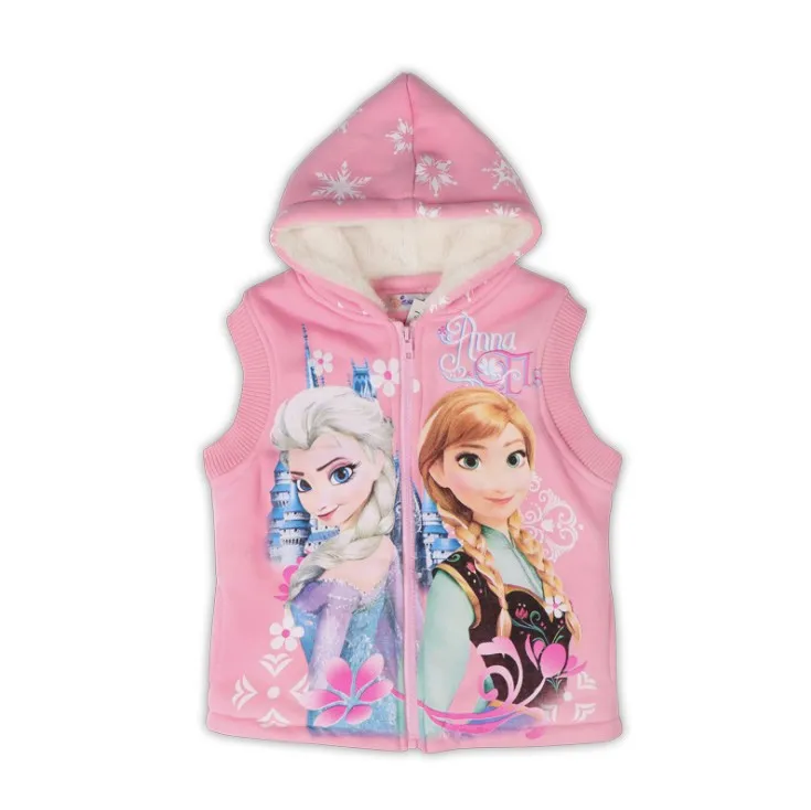 
Winter vest for girls children clothing warm style frozen vest for kids 3-10 years old zipper waistcoat 