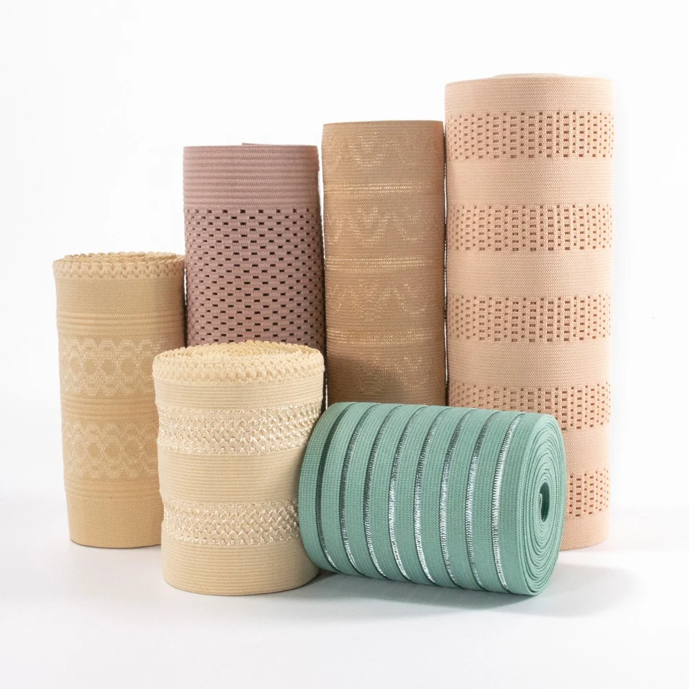 Verified factory medical sports custom wide woven elastic waistband breathable polyester cotton mesh orthodontic elastic band