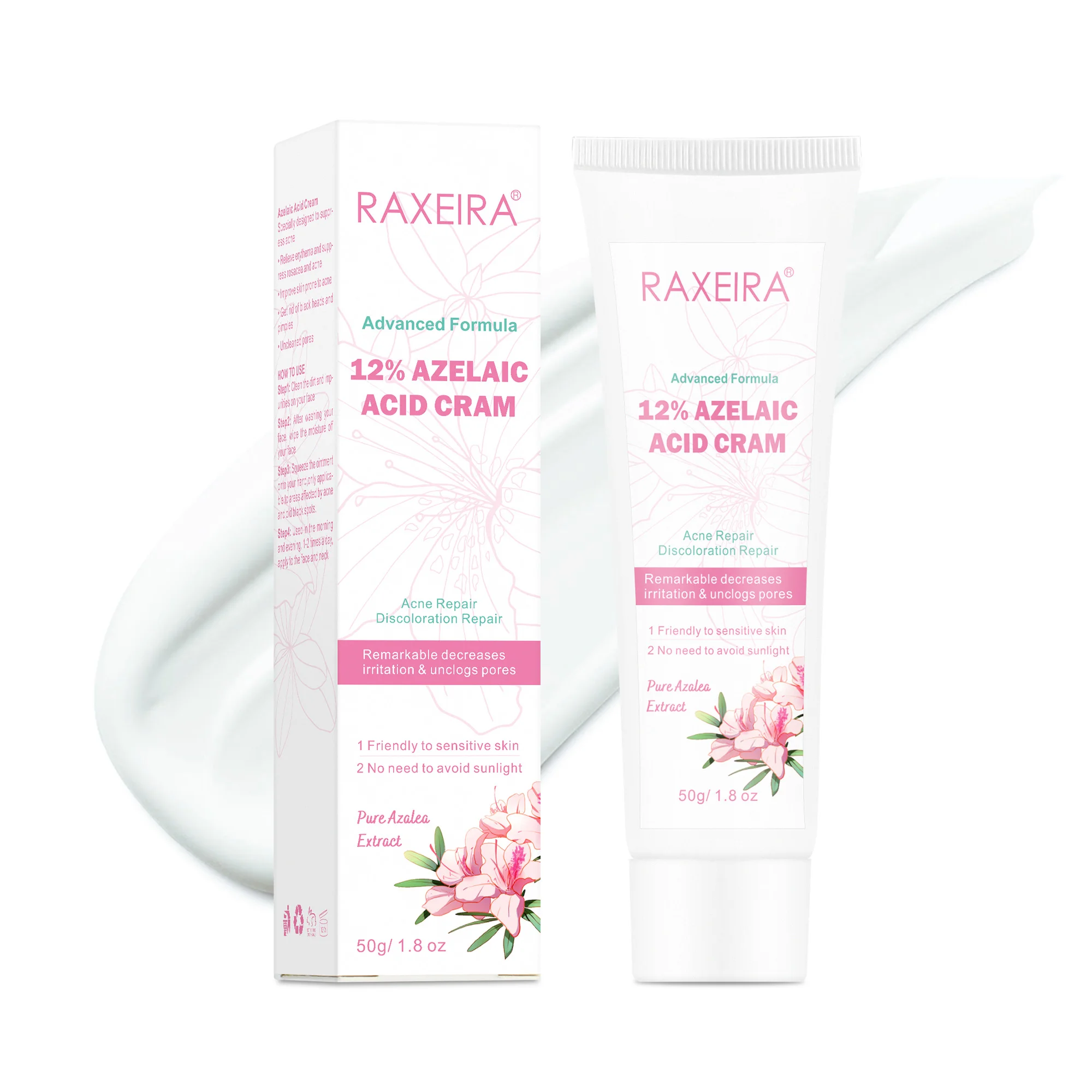 12% Azelaic Acid Natural Whitening Facial Cream Acne Treatment Pimples Dark Spot Remover Face Azelaic Acid Anti-acne Cream