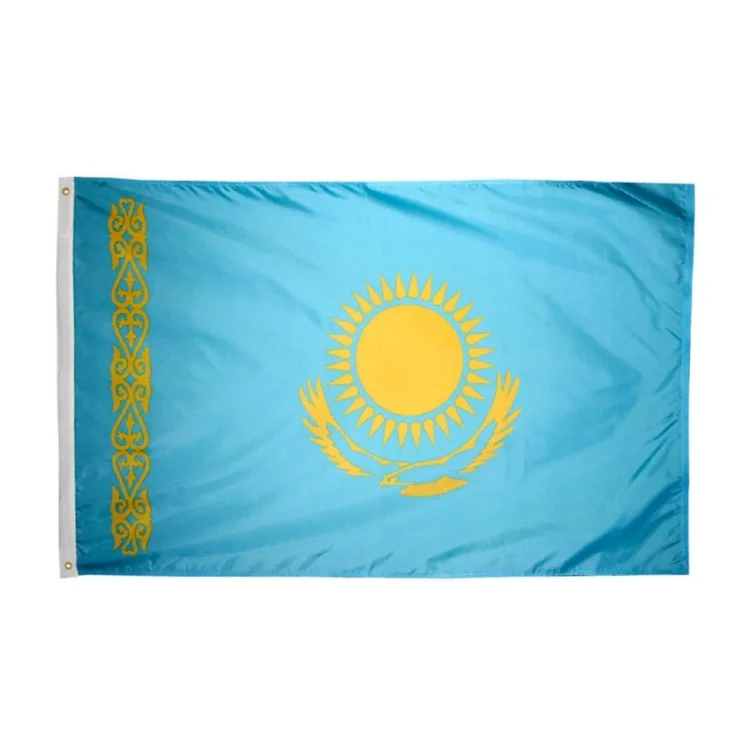 High quality cheap national flags custom print flag of different countries Kazakhstan national flag