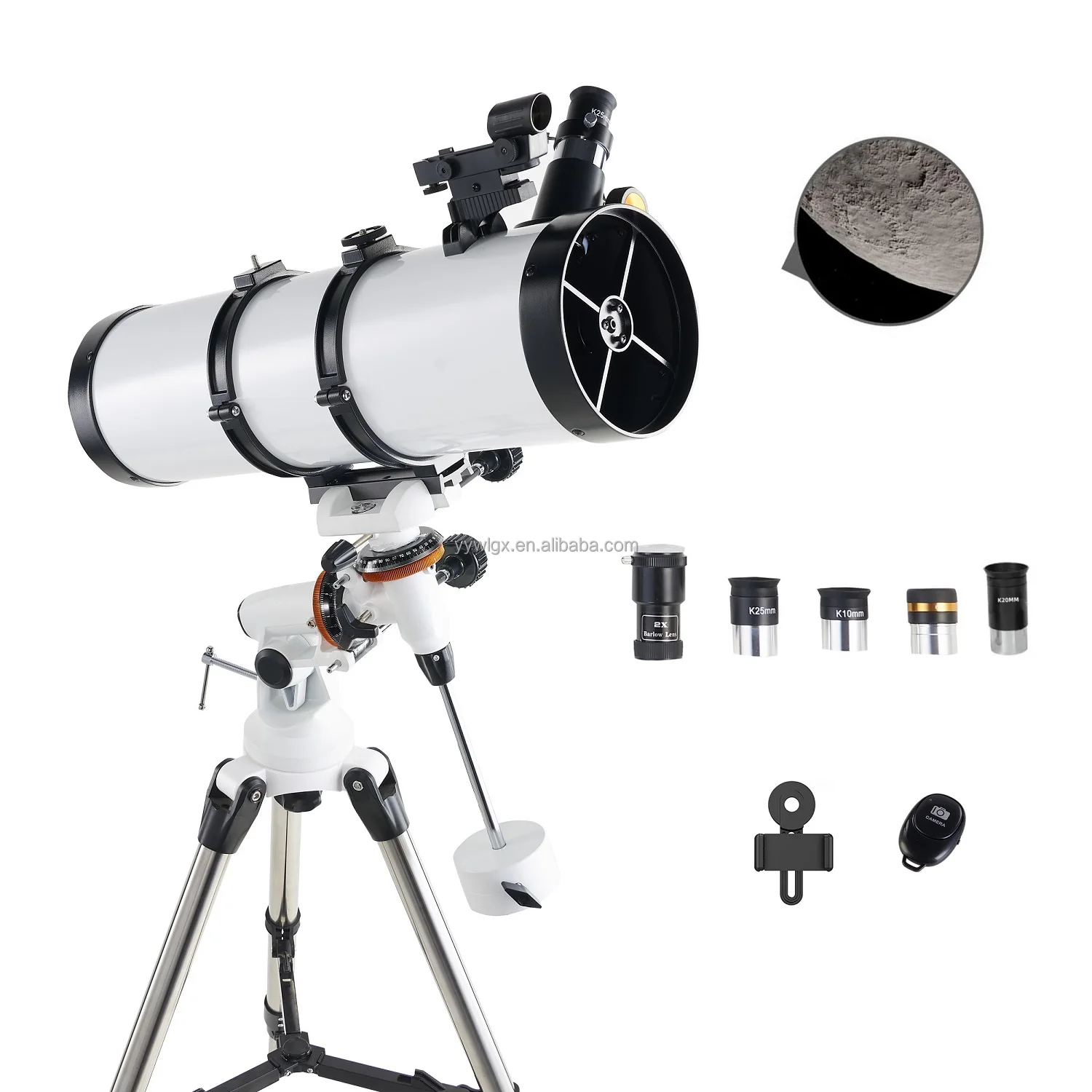 130650 Telescope for kids 130mm Aperture 650mm EQ Mount Astronomical Reflector Telescope Adjustable tripod