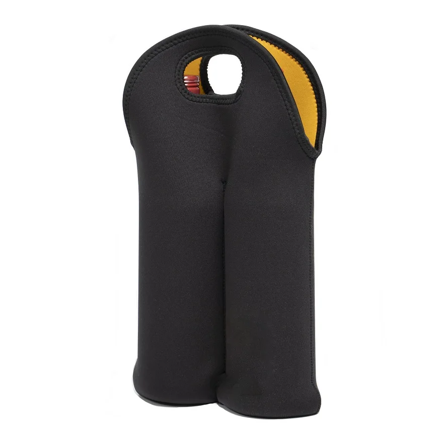 Custom High Quality Two Bottles Neoprene Wine Cooler Bag Factory Wholesale Insulated Red Wine Cooler Bag