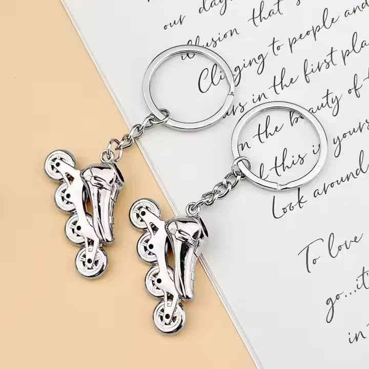 Roller Skate Keychains Zinc Alloy Metal Promotional Keychains Custom High Quality Metal Top Keychain