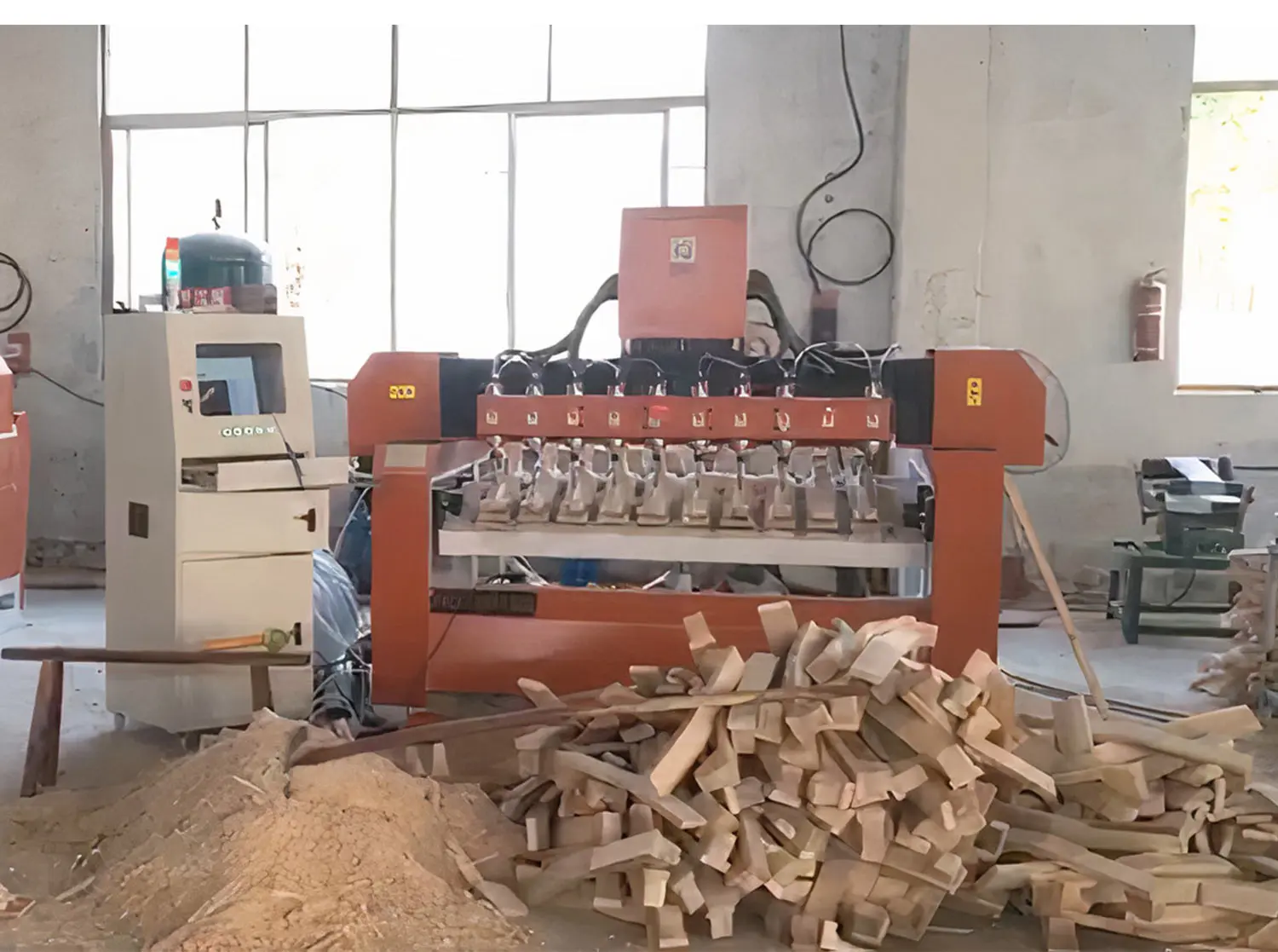 High-accuracy CNC Wood Engraving Machine 10 Spindle Motor Guitar Handle Carving Machine