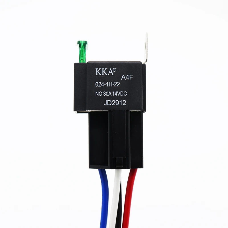 KKA-A4F 30A 24V 4 pin автомобильного предохранителя реле и 14 + 16 AWG проводов комплект, с металлическим кронштейном, JD2912 автомобильное реле