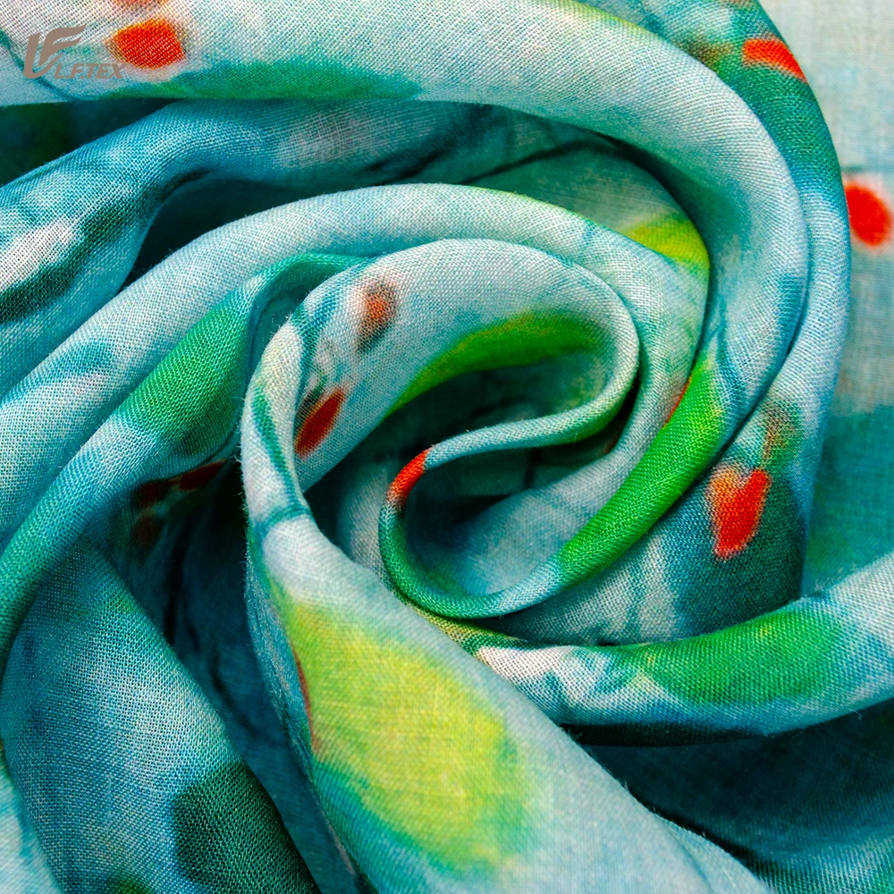 Прямая поставка с завода, новый дизайн, печатные продукты, красивая льняная ткань из рами, тонированная ткань для одежды