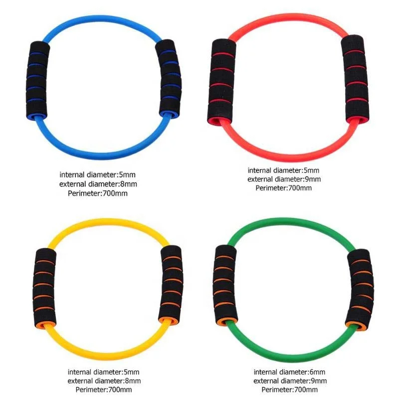 Fitness Wholeselling Training Power Gym Exercise Elastic Ankle Straps Single One Shape Custom logo Latex Tube Resistance Bands