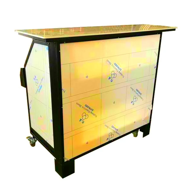 Aluminum Illuminated Led Light Table Glowing Up Bar Furniture Night Club Bar Counter Design