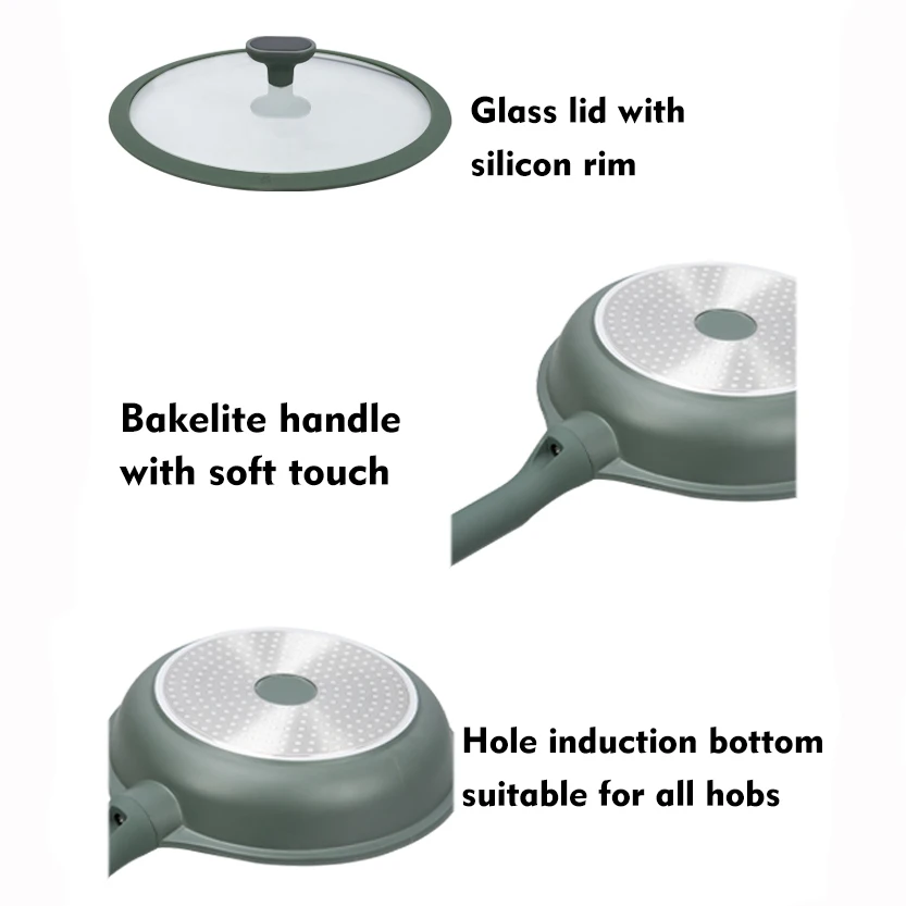 6 шт., набор кухонной посуды из гранита и алюминия