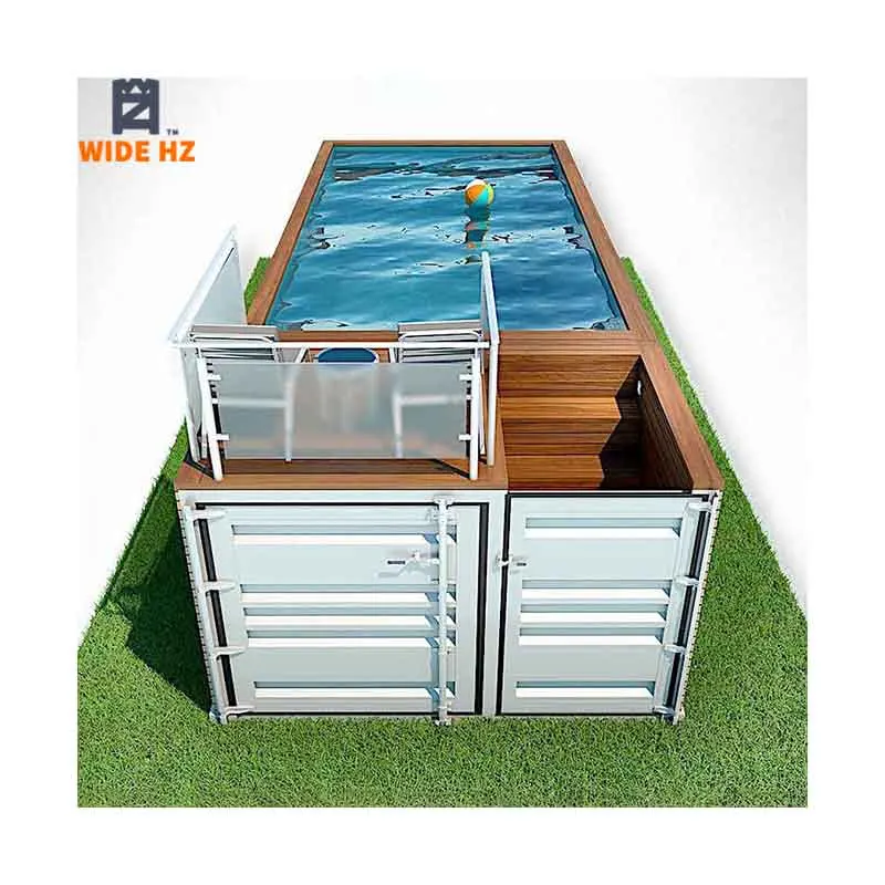 Factory sale 20FT 40FT portable above ground shipping & cargo container swimming pools surfable pool USA